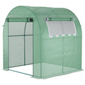 Zielona szklarnia Outsunny 180 x 180 x 200 cm z rolowanymi drzwiami