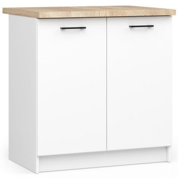 Szafka kuchenna Oliwia 80 cm z blatem, 2 drzwiami i 2 półkami