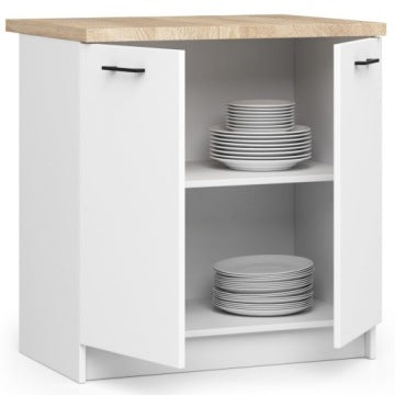 Szafka kuchenna Oliwia 80 cm z blatem, 2 drzwiami i 2 półkami