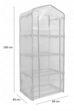 Mini szklarnia balkonowa 160 cm z 4 półkami