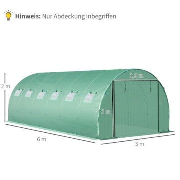 Zielona folia PE do szklarni 6 x 3 x 2 m z ochroną UV
